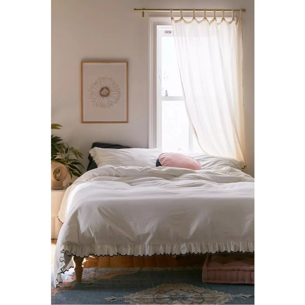 UO King Size Cherie Scalloped Duvet Cover and Shams Set